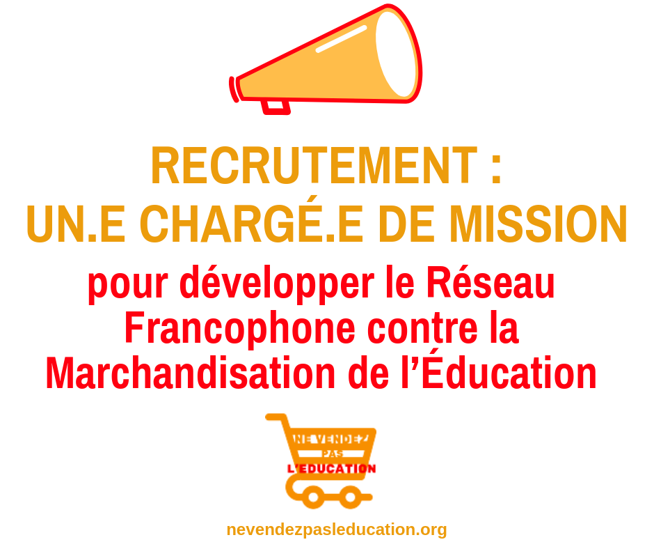 Photo couverture Recrutement : Chargé. e de développement du Réseau Francophone contre la Marchandisation de l'Éducation