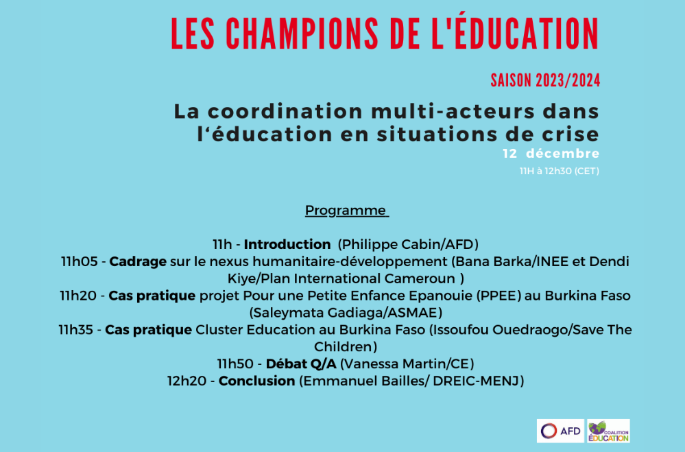 Photo couverture Champions de l'éducation 2023-24: la coordination multi-acteurs dans l'éducation en situations de crise